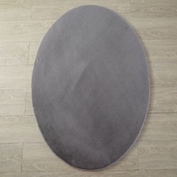 Deluxe Rugs 160cm Diameter Soft Polyester Silky Shag Round Rug Silver Grey