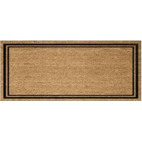 Plain Double Border Black Doormat 110cm x 45cm French Front Door Mat PVC back 23-8703