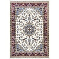 Nain 17856 Traditional Polyester Rug 120 x 170cm Floor Area Carpet Cream Red