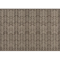 Seaspray Indoor Kitchen Mat Carpet Rug 57 x 90cm Herringbone 1833 Silver Brown