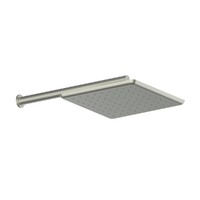 Bathroom Overhead Wall Shower Arm 280mm Head Brushed Nickel Greens Tapware Skyla 186001BN