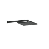 Bathroom Overhead Wall Shower Arm 280mm Head Matte Black Greens Tapware Skyla 186001MB