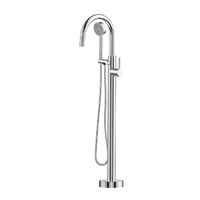 Greens Tapware Bath Tub Filler Mixer Floor Mounted Tap with Hand Shower Bathroom Gisele Chrome 1844800