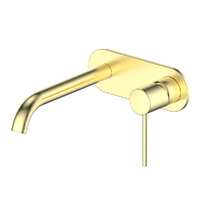 Greens Tapware Wall Basin Mixer with Face Plate Bathroom Tap Gisele Brushed Brass 184025216