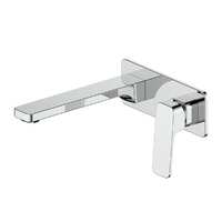 Greens Tapware Wall Basin Mixer with Face Plate Bathroom Tap Swept Chrome 186025210