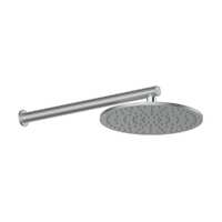 Greens Tapware Wall Shower Arm and Rose Overhead 250mm Brushed Stainless Texture 1830013