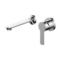 Greens Tapware Wall Basin Mixer and Spout Bathroom Tap Set Astro II Chrome 25137001