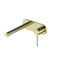 Greens Tapware Wall Basin Mixer with Plate Bathroom Tap Spout Brushed Brass Maci 212025216