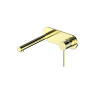 Greens Tapware Wall Basin Mixer with Plate Bathroom Tap Spout Brushed Brass Mika 212125216