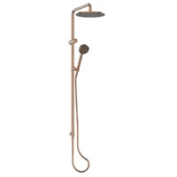Greens Tapware Overhead Twin Rail Shower Single Function Gisele Brushed Copper 184908