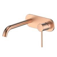 Greens Tapware Wall Basin Mixer with Face Plate Bathroom Tap Gisele Brushed Copper 184025218