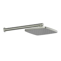 Wall Shower Arm and Rose Rain Boost Brushed Nickel Square Shower Outlet Greens Tapware Glide Syntra 67300BN