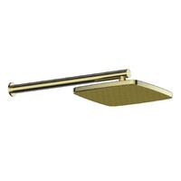 Wall Shower Arm and Rose Rain Boost Brushed Brass Square Shower Outlet Greens Tapware Glide Syntra 67300BB
