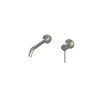 Bathroom Wall Basin Mixer Brushed Nickel Greens Tapware Tesora 21302521