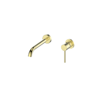 Bathroom Wall Basin Mixer Brushed Brass Greens Tapware Tesora 21302526