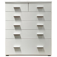 Hugo Tallboy 6 Drawer Chest of Drawers Clothes Storage Unit  White 900 x 430 x 1150mm High