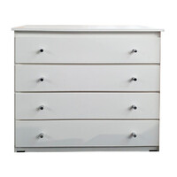 4 Drawer Chest of Drawers 920mm Wide Clothes Storage Unit  Budget Melamine White BC 8