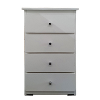 4 Drawer Chest of Drawers 420mm Wide Bedroom Clothes Storage Unit Budget Melamine White BC 2