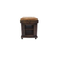 Burgen Timber Butchers Block Mobile Kitchen Chopping Board Work Bench Island Trolley 3934 TW34