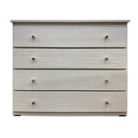 4 Drawer Chest of Drawers 920mm Wide Clothes Storage Unit  Budget Melamine Antique White BC 8