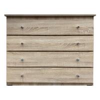4 Drawer Chest of Drawers 920mm Wide Clothes Storage Unit  Budget Melamine Natural Oak BC 8