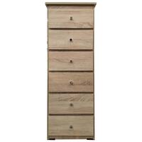 Chest of Drawers 420mm Wide Clothes Storage Cabinet 6 Drawer Natural Oak BC 2B