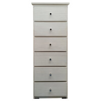 Chest of Drawers 420mm Wide Clothes Storage Cabinet 6 Drawer Antique White BC 2B