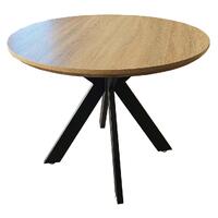 Iconic Dining Table Round 1000mm MDF Veneer Natural Oak