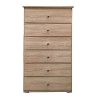 6 Drawer Chest of Drawers 600mm Wide Bedroom Clothes Storage Unit Budget Melamine Arlington BC 4A