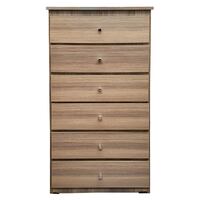 6 Drawer Chest of Drawers 600mm Wide Bedroom Clothes Storage Unit Budget Melamine Ceramic BC 4A