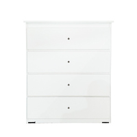 4 Drawer Chest of Drawers 600mm Wide Bedroom Clothes Storage Unit Budget Melamine White BC 3