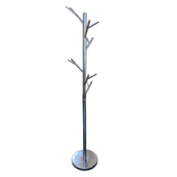 Modern Metal Hat and Coat Stand Chrome