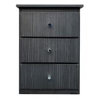 3 Drawer Chest of Drawers 420mm Wide Bedroom Clothes Storage Unit  Budget Melamine Charcoal BC 1