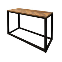 Industrial Rustic Hall Console Table Recycled Timber and Black Metal Legs