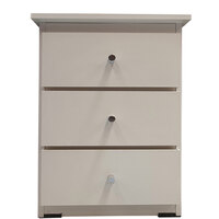 3 Drawer Bedside Chest of Drawers 420mm Wide Bedroom Clothes Storage Unit Budget Melamine White BC 1