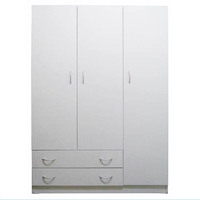 3 Door 2 Drawer Combination Wardrobe Clothes Rack Storage Unit Cabinet Cupboard 120cm x 180cm White WR 4