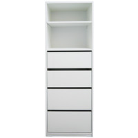 4 Drawer 2 Shelf Combo Robe Insert Storage Unit Clothes Wardrobe Chest of Drawers  No 2 505(W)mm x 1500(H)mm White RI 2