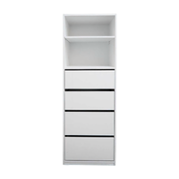 Wardrobe Drawers Insert 4 Drawer 2 Shelf Combo Robe Clothes Storage Unit No 2 505(W)mm x 1500(H)mm White RI 2