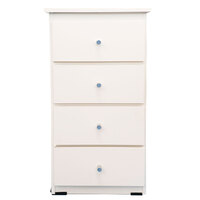 4 Drawer Chest of Drawers 420mm Wide Bedroom Clothes Storage Unit  Budget Melamine White BC 2