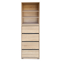 4 Drawer 3 Shelf Combo Robe Insert Storage Unit Clothes Wardrobe Storage 180(H)cm 50(W)cm Natural Oak