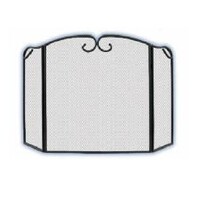 Melton Craft JC 2002BK Regent Heavy Duty 3 Panel Fireplace Screen Protector Black