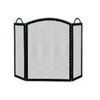 Melton Craft JC 382BK Heavy Duty 3 Fold Panel Fireplace Screen Protector Black