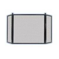 Melton Craft JC 3S26BK Heavy Duty 3 Fold Panel Fireplace Screen Protector Black