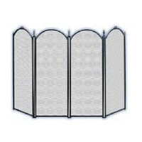 Melton Craft JC 8BKFM  Heavy Duty 4 Fold Panel Fireplace Screen Protector Black