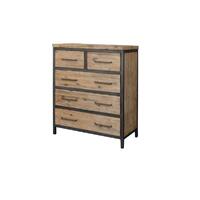 Portland Tallboy 5 Drawer Bedroom Chest of Drawers Timber 1080mm x 450mm x 880mm