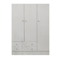 3 Door 2 Drawer Antique White Clothes Rack Storage Unit Wardrobe Cabinet Cupboard  120cm x 180cm