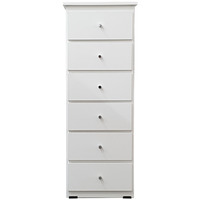 Chest of Drawers 420mm Wide Clothes Storage Cabinet 6 Drawer  White BC 2B