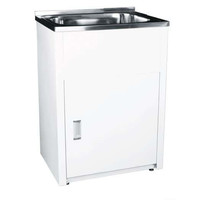 ECT Laundry Cabinet Sink Trough Lavassa LD 5545 35 Litre Stainless Steel Tub Bypass & Outlet 