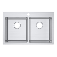 Top Mounted Double Bowl Sink Stainless Steel Zenmo SS 8051