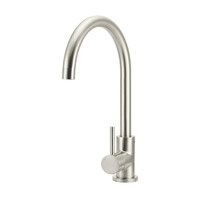 Round Gooseneck Kitchen Mixer Tap Brushed Nickel Meir MK03-PVDBN